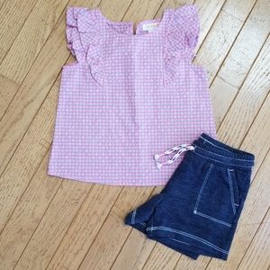 Toddler Girl Ruffle Cap Sleeve Outfit